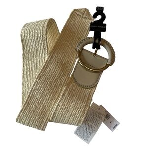 Banana Republic Ivory Woven Belt with Gold Hardware Size S/M